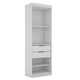 Mulberry Open 1 Sectional Modern Armoire Wardrobe Closet with 2 Drawers in White MHC-109GMC1
