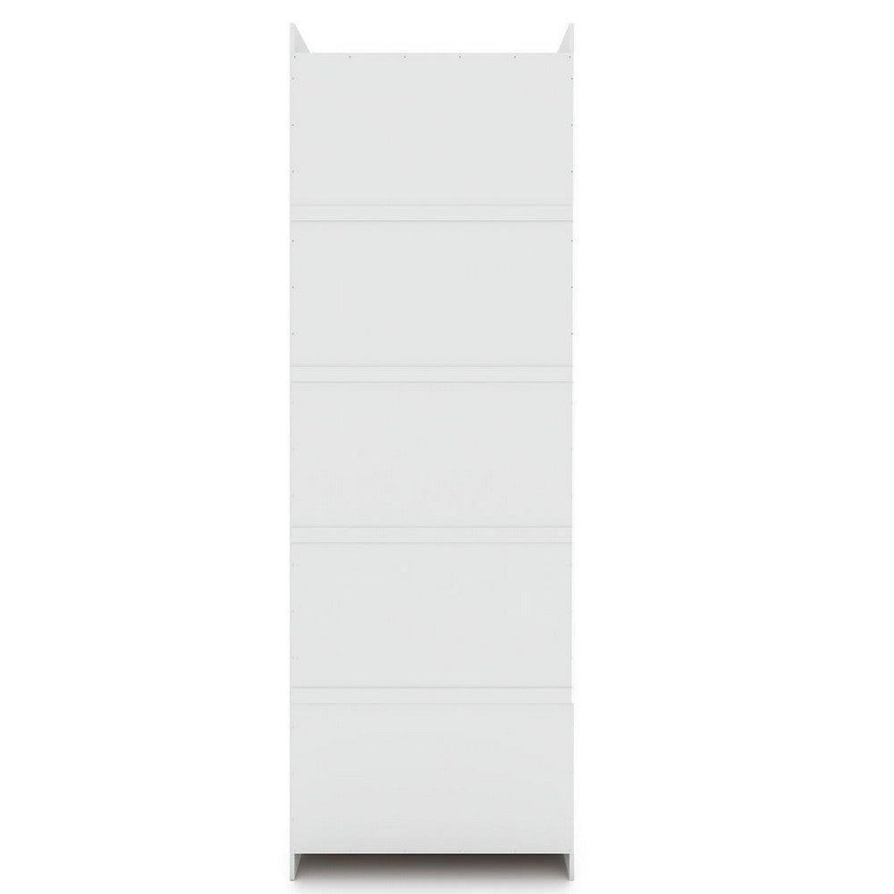 Mulberry Open 1 Sectional Modern Armoire Wardrobe Closet with 2 Drawers in White MHC-109GMC1