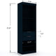 Mulberry Open 1 Sectional Modern Armoire Wardrobe Closet with 2 Drawers in Tatiana Midnight Blue MHC-109GMC4