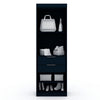 Mulberry Open 1 Sectional Modern Armoire Wardrobe Closet with 2 Drawers in Tatiana Midnight Blue MHC-109GMC4