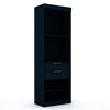 Mulberry Open 1 Sectional Modern Armoire Wardrobe Closet with 2 Drawers in Tatiana Midnight Blue MHC-109GMC4