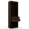 Mulberry Open 1 Sectional Modern Armoire Wardrobe Closet with 2 Drawers in Brown MHC-109GMC5
