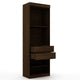 Mulberry Open 1 Sectional Modern Armoire Wardrobe Closet with 2 Drawers in Brown MHC-109GMC5