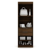 Mulberry Open 1 Sectional Modern Armoire Wardrobe Closet with 2 Drawers in Brown MHC-109GMC5