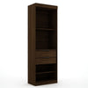 Mulberry Open 1 Sectional Modern Armoire Wardrobe Closet with 2 Drawers in Brown MHC-109GMC5