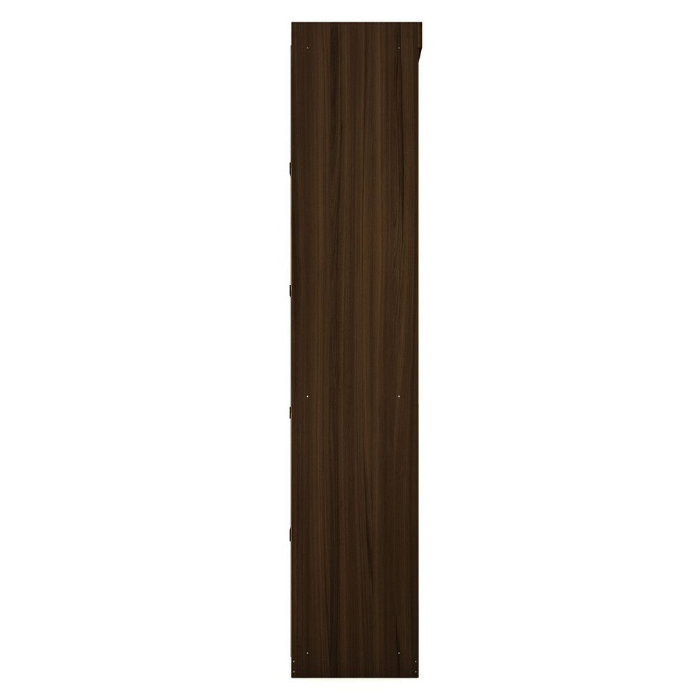 Mulberry Open 1 Sectional Modern Armoire Wardrobe Closet with 2 Drawers in Brown MHC-109GMC5