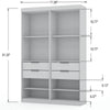 Mulberry Open 2 Sectional Modern Wardrobe Closet with 4 Drawers - Set of 2 in White MHC-112GMC1