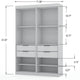 Mulberry Open 2 Sectional Modern Wardrobe Closet with 4 Drawers - Set of 2 in White MHC-112GMC1