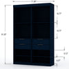 Mulberry Open 2 Sectional Modern Wardrobe Closet with 4 Drawers - Set of 2 in Tatiana Midnight Blue MHC-112GMC4