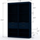 Mulberry Open 2 Sectional Modern Wardrobe Closet with 4 Drawers - Set of 2 in Tatiana Midnight Blue MHC-112GMC4