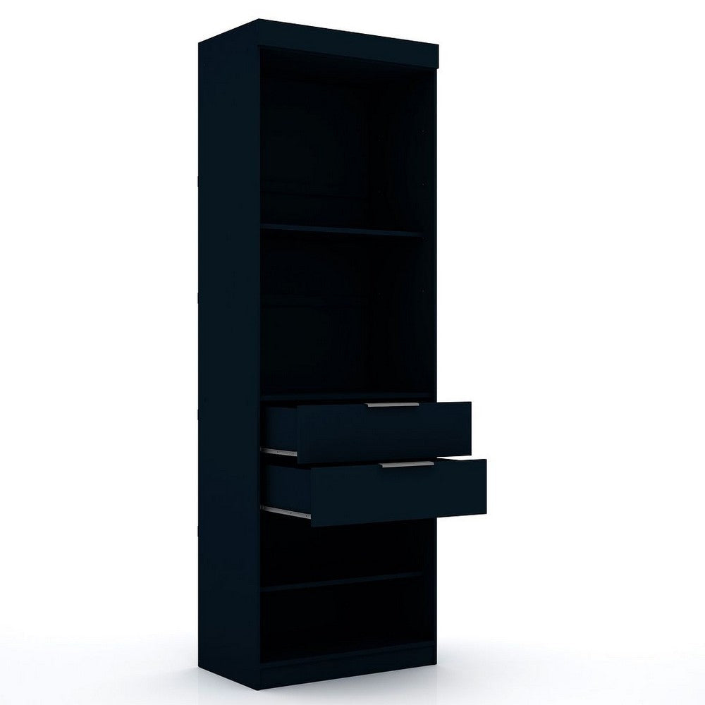 Mulberry Open 2 Sectional Modern Wardrobe Closet with 4 Drawers - Set of 2 in Tatiana Midnight Blue MHC-112GMC4