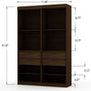 Mulberry Open 2 Sectional Modern Wardrobe Closet with 4 Drawers - Set of 2 in Brown MHC-112GMC5