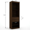 Mulberry Open 2 Sectional Modern Wardrobe Closet with 4 Drawers - Set of 2 in Brown MHC-112GMC5