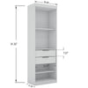 Mulberry 2.0 Sectional Modern Armoire Wardrobe Closet with 2 Drawers in White MHC-116GMC1