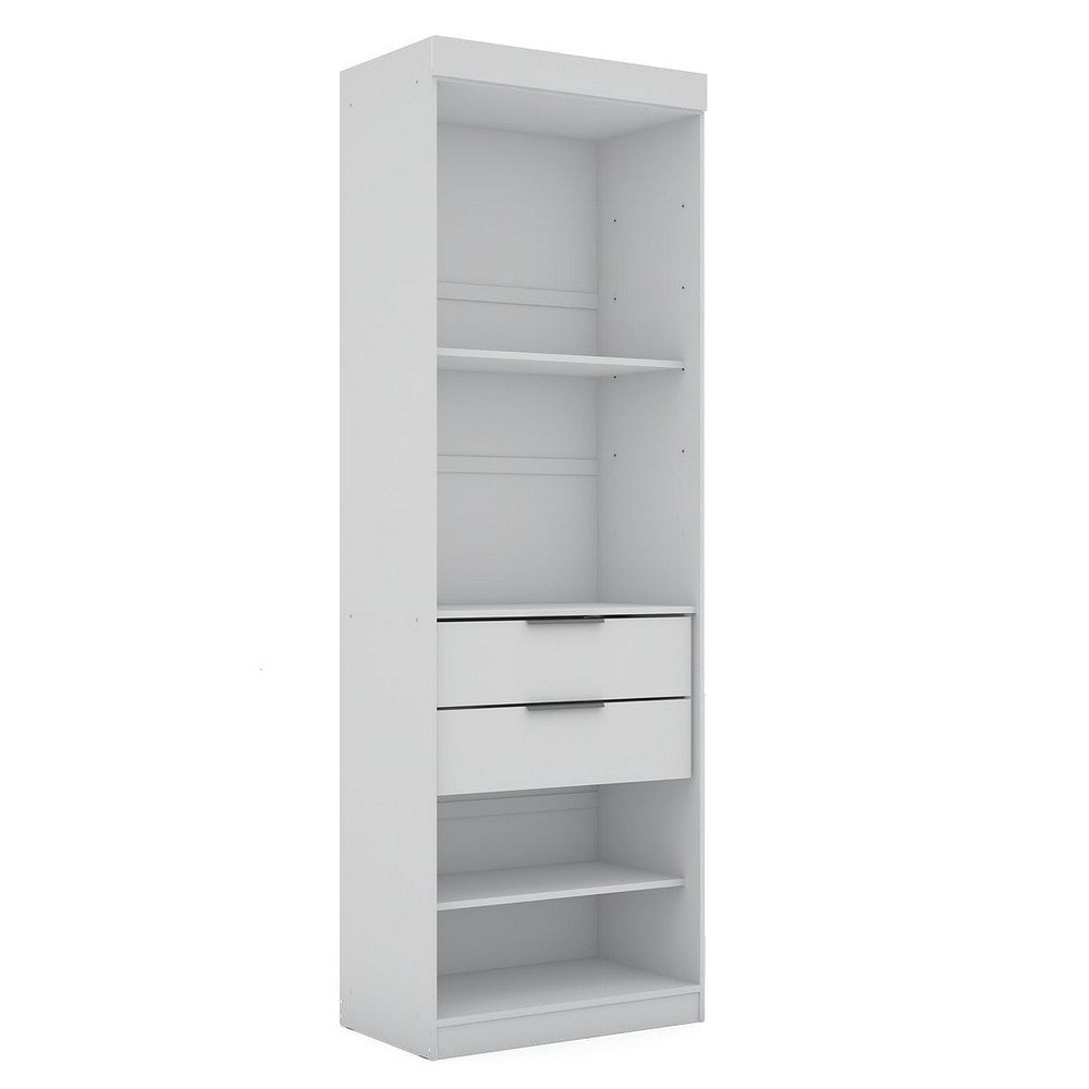 Mulberry 2.0 Sectional Modern Armoire Wardrobe Closet with 2 Drawers in White MHC-116GMC1