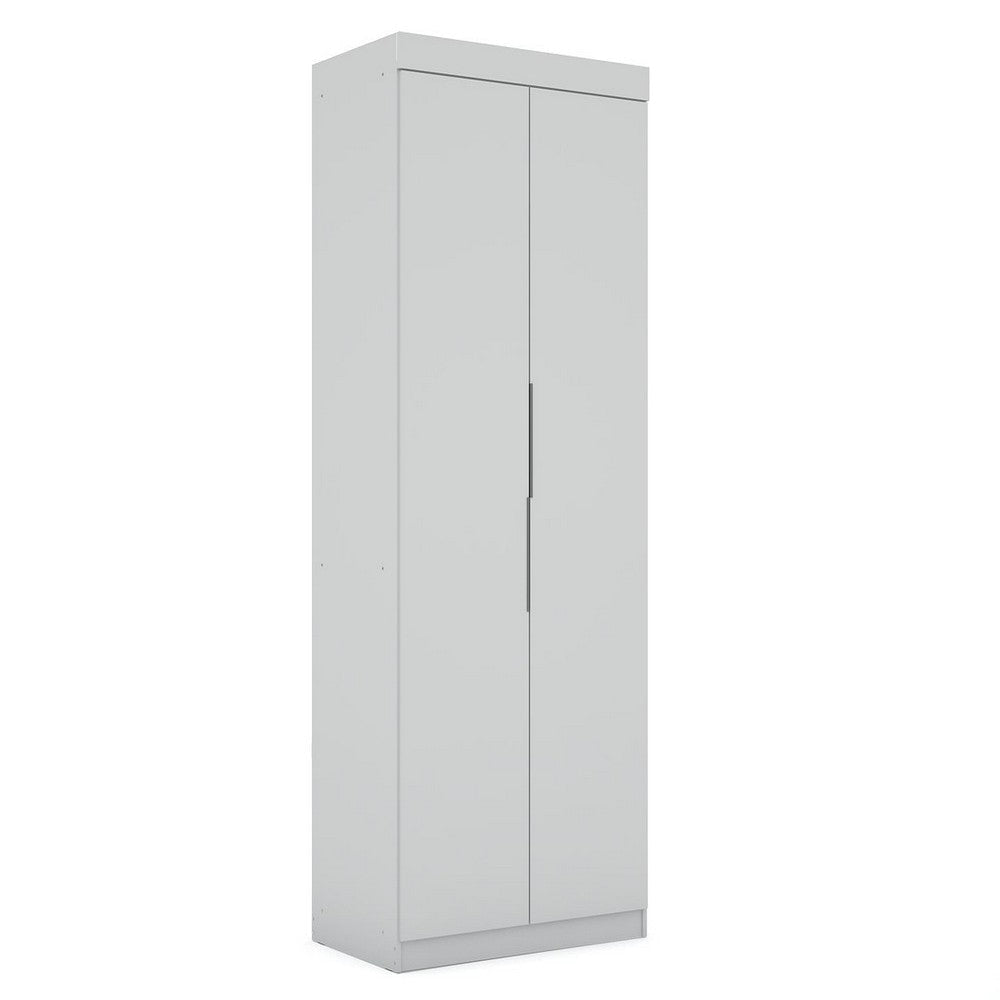 Mulberry 2.0 Sectional Modern Armoire Wardrobe Closet with 2 Drawers in White