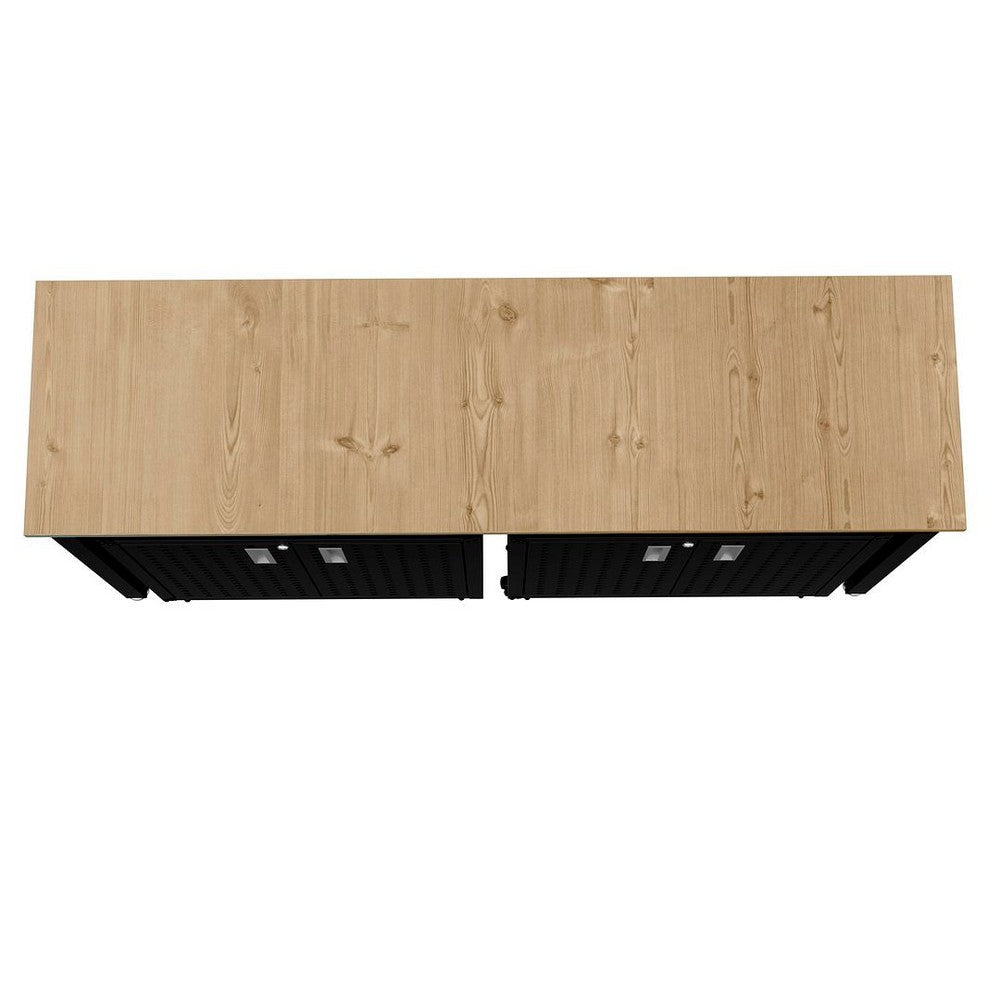 3-Piece Fortress Mobile Space-Saving Steel Garage Cabinet and Worktable 1.0 in Charcoal Grey MHC-14GMC-CH