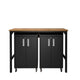 3-Piece Fortress Mobile Space-Saving Steel Garage Cabinet and Worktable 1.0 in Charcoal Grey