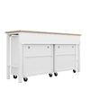 3-Piece Fortress Mobile Space-Saving Steel Garage Cabinet and Worktable 1.0 in White MHC-14GMC-WH
