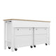 3-Piece Fortress Mobile Space-Saving Steel Garage Cabinet and Worktable 1.0 in White MHC-14GMC-WH