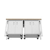 3-Piece Fortress Mobile Space-Saving Steel Garage Cabinet and Worktable 1.0 in White MHC-14GMC-WH