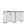 3-Piece Fortress Mobile Space-Saving Steel Garage Cabinet and Worktable 1.0 in White MHC-14GMC-WH