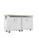 3-Piece Fortress Mobile Space-Saving Steel Garage Cabinet and Worktable 1.0 in White MHC-14GMC-WH