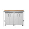 3-Piece Fortress Mobile Space-Saving Steel Garage Cabinet and Worktable 1.0 in White