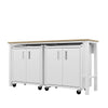 3-Piece Fortress Mobile Space-Saving Steel Garage Cabinet and Worktable 1.0 in White MHC-14GMC-WH