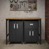 3-Piece Fortress Mobile Space-Saving Steel Garage Cabinet and Worktable 2.0 in Charcoal Grey