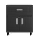 3-Piece Fortress Mobile Space-Saving Steel Garage Cabinet and Worktable 2.0 in Charcoal Grey MHC-15GMC-CH