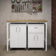 3-Piece Fortress Mobile Space-Saving Steel Garage Cabinet and Worktable 2.0 in White