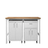 3-Piece Fortress Mobile Space-Saving Steel Garage Cabinet and Worktable 2.0 in White