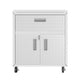 3-Piece Fortress Mobile Space-Saving Steel Garage Cabinet and Worktable 2.0 in White MHC-15GMC-WH