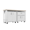 3-Piece Fortress Mobile Space-Saving Steel Garage Cabinet and Worktable 2.0 in White MHC-15GMC-WH