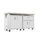 3-Piece Fortress Mobile Space-Saving Steel Garage Cabinet and Worktable 2.0 in White MHC-15GMC-WH