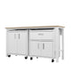 3-Piece Fortress Mobile Space-Saving Steel Garage Cabinet and Worktable 2.0 in White MHC-15GMC-WH