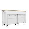3-Piece Fortress Mobile Space-Saving Steel Garage Cabinet and Worktable 2.0 in White MHC-15GMC-WH