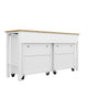 3-Piece Fortress Mobile Space-Saving Steel Garage Cabinet and Worktable 2.0 in White MHC-15GMC-WH