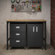 3-Piece Fortress Mobile Space-Saving Steel Garage Cabinet and Worktable 3.0 in Charcoal Grey