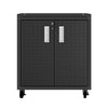 3-Piece Fortress Mobile Space-Saving Steel Garage Cabinet and Worktable 3.0 in Charcoal Grey MHC-16GMC-CH