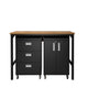 3-Piece Fortress Mobile Space-Saving Steel Garage Cabinet and Worktable 3.0 in Charcoal Grey