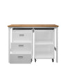 3-Piece Fortress Mobile Space-Saving Steel Garage Cabinet and Worktable 3.0 in White MHC-16GMC-WH