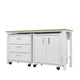 3-Piece Fortress Mobile Space-Saving Steel Garage Cabinet and Worktable 3.0 in White MHC-16GMC-WH