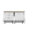 3-Piece Fortress Mobile Space-Saving Steel Garage Cabinet and Worktable 3.0 in White MHC-16GMC-WH