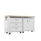 3-Piece Fortress Mobile Space-Saving Steel Garage Cabinet and Worktable 3.0 in White MHC-16GMC-WH