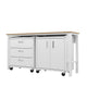 3-Piece Fortress Mobile Space-Saving Steel Garage Cabinet and Worktable 3.0 in White MHC-16GMC-WH