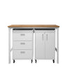 3-Piece Fortress Mobile Space-Saving Steel Garage Cabinet and Worktable 3.0 in White