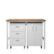 3-Piece Fortress Mobile Space-Saving Steel Garage Cabinet and Worktable 3.0 in White