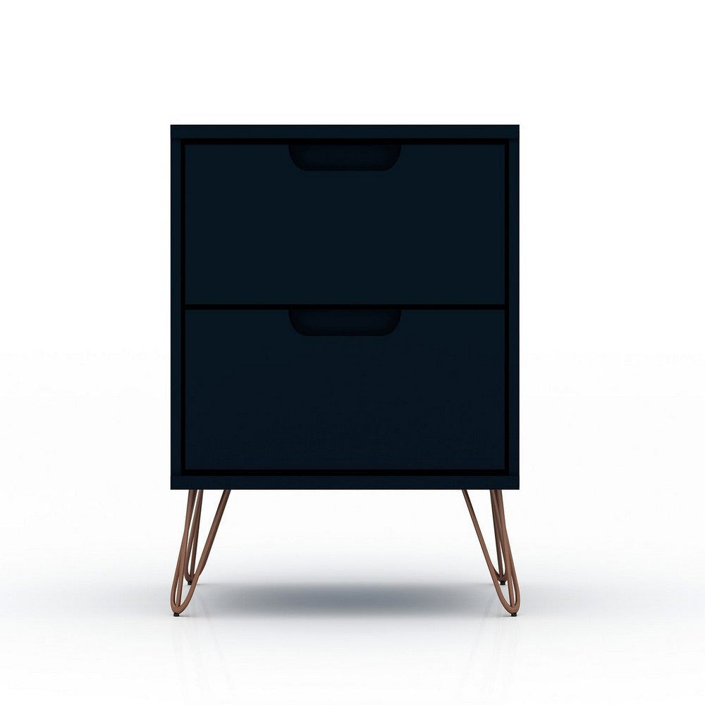 Rockefeller 3-Piece Tatiana Midnight Blue Dresser and Nightstand Set MHC-177GMC4